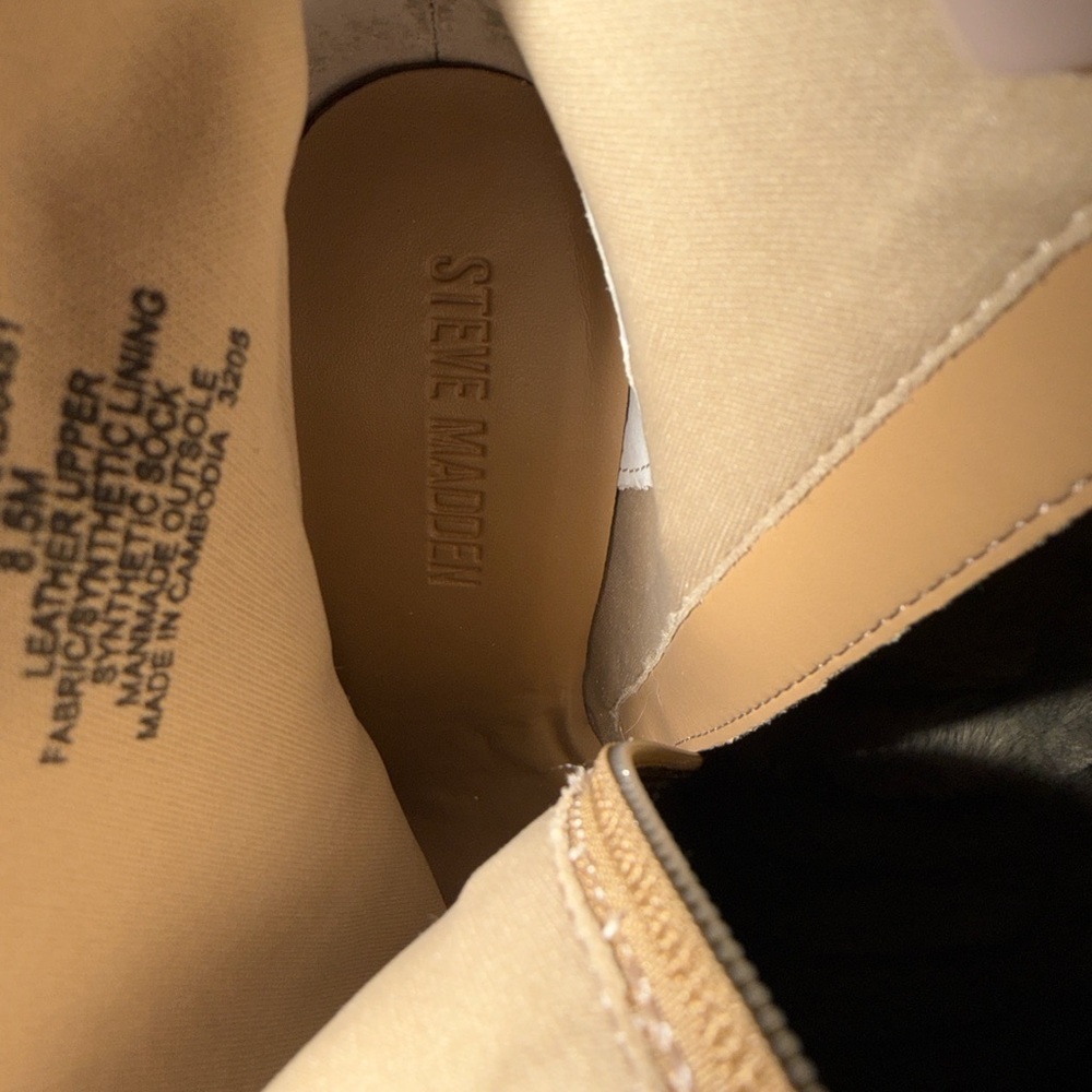 Steve Madden Tan Suede Block Heel Boots - Picture 7 of 9